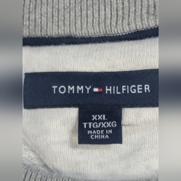 TOMMY HILFIGER Men's XXL Soft Cotton Pullover Colorblock Long Sleeve Sweater - Picture 5 of 9